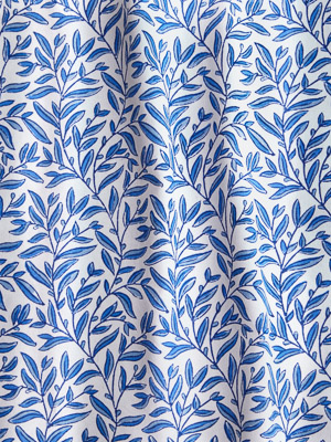 English Gardens (CP) ~ White Fabric With Blue Botanical Print