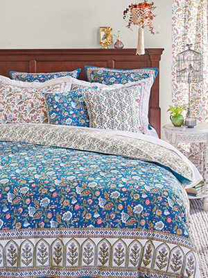 Enchanted - Blue ~ French Vintage Floral Duvet Cover