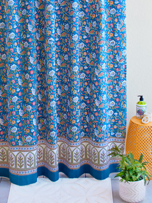 Indian Shower Curtains Batik, Turkish Hammam Shower Curtain
