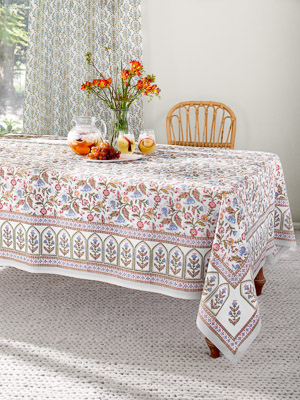 Enchanted - Ivory ~ Rectangular Tablecloth
