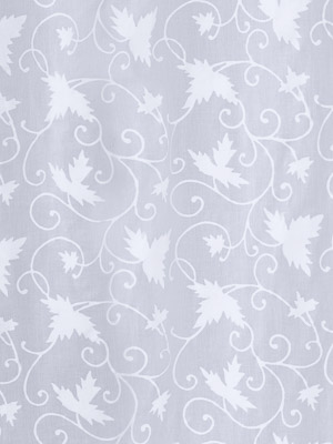 Ivy Lace ~ Ivory and White Fabric With Vining Ivy Floral Print