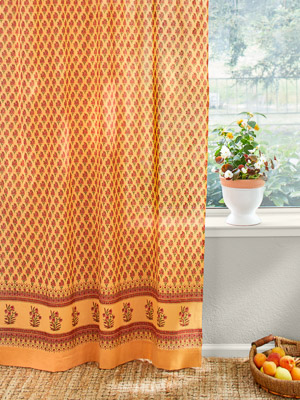 Indian Summer ~ Orange  Paisley India Curtain Panel