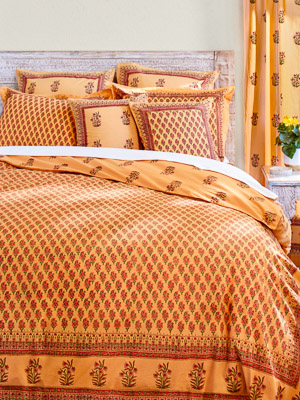 Indian Summer ~ Orange Paisley India Duvet Cover