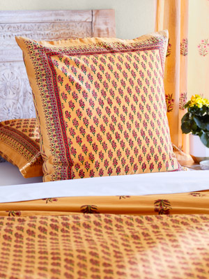 Indian Summer ~ Decorative Orange Paisley European Pillow Sham