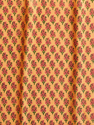 Indian Summer ~ Orange Fabric Swatch with Paisley