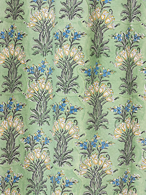Jardin des Tuileries ~ French Green Floral Fabric Swatch