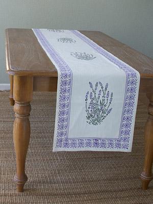 Lavender Dreams ~ Floral Spring White Table Runner