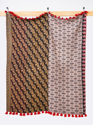 Midnight Palace Throw Kantha Quilt