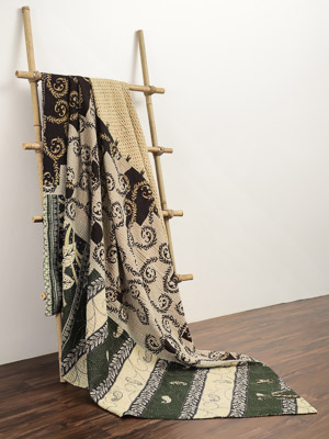 Maya Jangid ~ Vintage Kantha Quilt Sari Bedspread