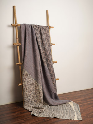 Maya Jangid ~ Vintage Kantha Quilt Sari Bedspread