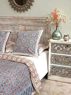 Roostery Pillow Sham Mediterranean Moroccan Tile Mexican Powder Room Asian Morocco Henna Print 100% Cotton Sateen 26in x 26in Knife-Edge Sham