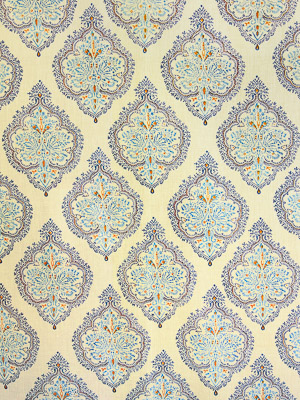 Morning Dew ~ Yellow and Blue Fabric With French Country Print