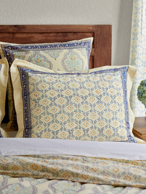 Morning Dew (CP) ~ French Country Trellis Yellow Pillow Sham
