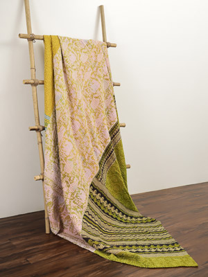 Niharika Bilkha ~ Vintage Kantha Quilt Sari Bedspread