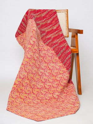 Nikita Jangid ~ Vintage Kantha Quilt Sari Throw