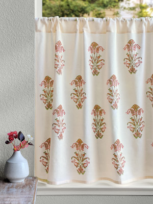 Orange Blossom (CP) ~ Mediterranean Floral Kitchen Curtain