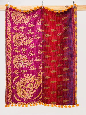 Maharani Jewel Garden Kantha Throw