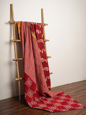 Pinki Sharma ~ Vintage Kantha Quilt Sari Bedspread