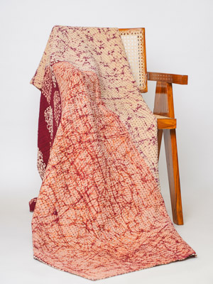 Pinki Sharma ~ Vintage Kantha Quilt Sari Throw