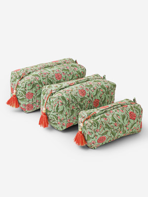 Rambling Rose ~ Quilted Toiletries and Makeup Bag