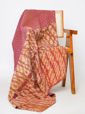 Reena Jangid ~ Vintage Kantha Quilt Sari Throw