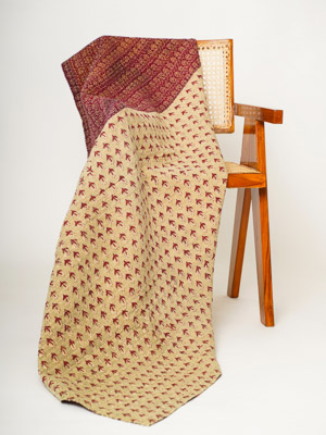 Rekha Rajiya ~ Vintage Kantha Quilt Sari Throw