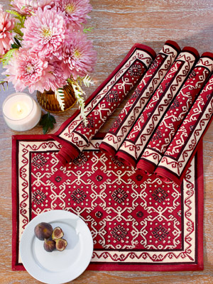 Ruby Kilim ~ Table Placemats (Set of 6)