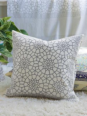Royal Mansour Quartz ~ Moroccan Gray Trellis Toss Cushion Cover
