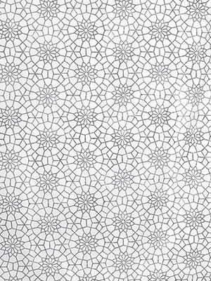 Royal Mansour Quartz ~ Grey and White Fabric With Moroccan Print