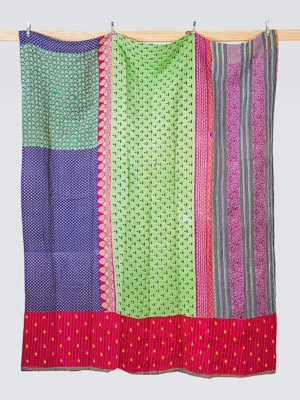 Peacock Bazaar Festival King Kantha Quilt