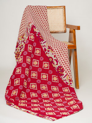 Santosh Bunkar ~ Vintage Kantha Quilt Sari Throw