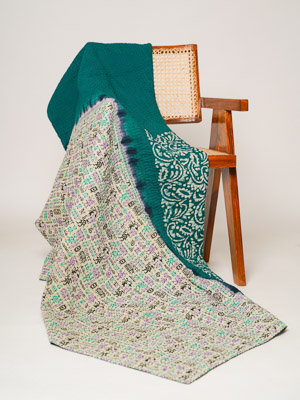 Saroj Prajapat ~ Vintage Kantha Quilt Sari Throw