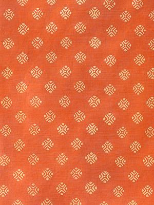 Shimmering Goldstone ~ Orange Fabric With Gold Dot Indian Print