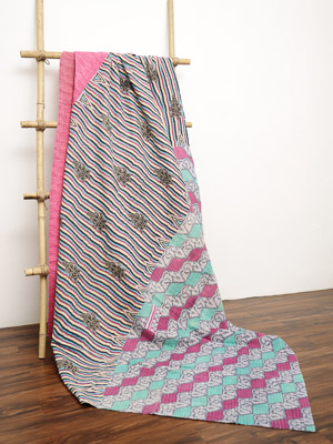 Sita Saini ~ Vintage Kantha Quilt Sari Bedspread