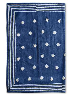 Starry Nights Nebula ~ Blue Batik Cloth Dinner Table Napkins