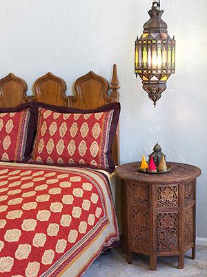 Spice Route ~ Red Orange Moroccan Indian Pillow Sham