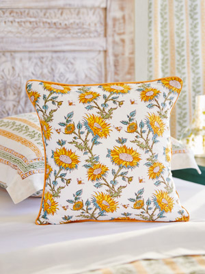 Sunflower Serenade ~ Yellow Sunflower Throw Pillow Cover