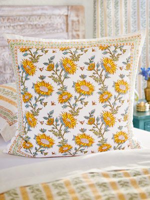 Sunflower Serenade ~ Sunflower Pillow, Euro Sham