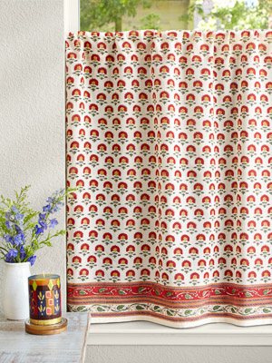 Tropical Garden (CP) ~ Country Cottage Colorful Kitchen Curtain