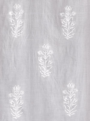 Tulip Mist ~ Milky White Floral Fabric With French Country Print