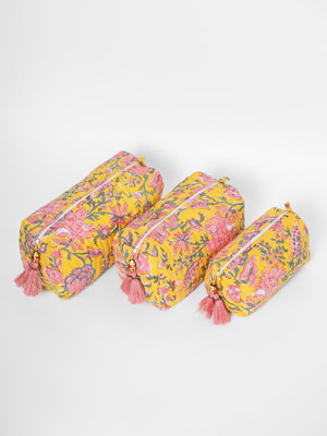 Summer Garden ~ Quilted Toiletries and Makeup Bag