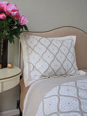 Vanilla Glace ~ White Gold Romantic Elegant Luxury Pillow Sham