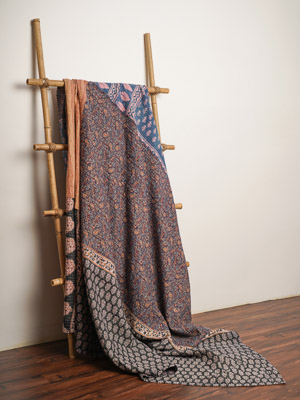 Vimla Meena ~ Vintage Kantha Quilt Sari Bedspread