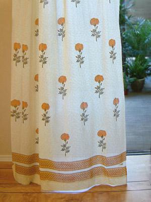 Wedding Day ~ Yellow Cotton Voile Country Curtain Panel