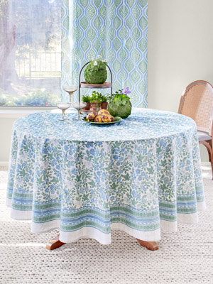 Woodland Ferns (CP) ~ Botanical Sage Green Tablecloth Round
