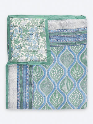 Woodland Ferns ~ Jaipuri Razai Quilt