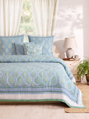 Woodland Ferns ~ Jaipuri Razai Quilt