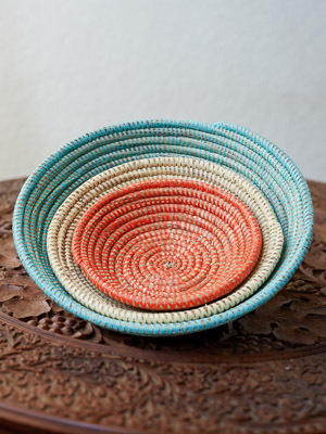 Eco-Friendly African Woven Baskets - Set of 3