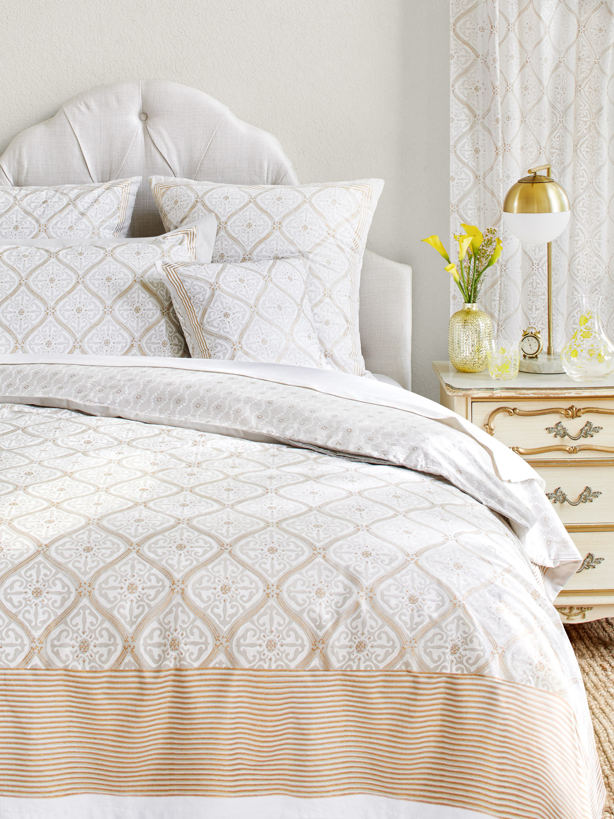 Vanilla Glacé ~ White Gold Romantic Elegant Luxury Duvet Cover