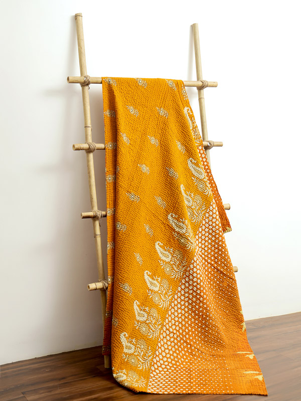 Vimla Meena ~ Vintage Kantha Quilt Sari Throw